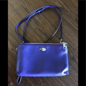 Coach Leather Purple Crossbody Wristlet Purse